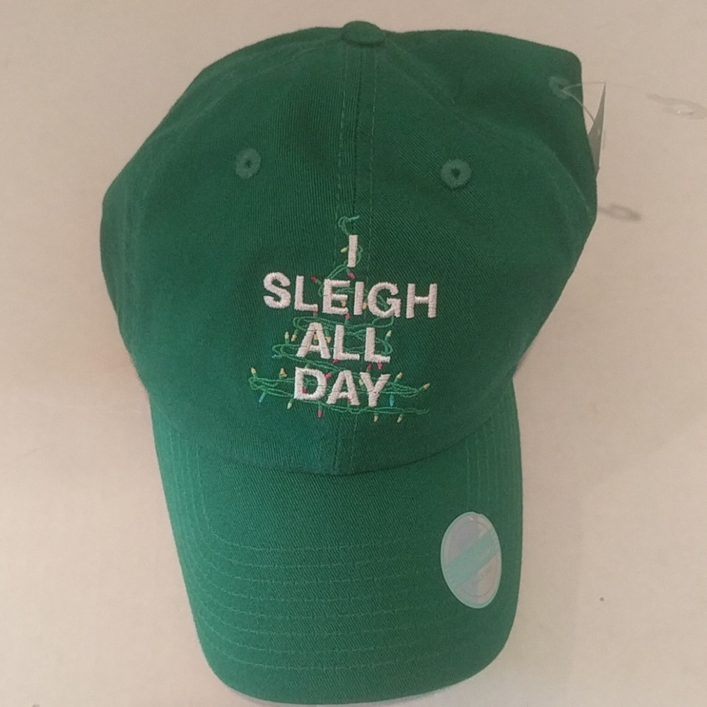 CHRISTMAS  BASEBALL HAT "I SLEIGH ALL DAY"